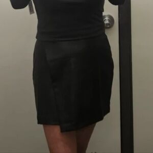 NWT FAUX LEATHER OLD NAVY Black Mini Skirt sz 4X